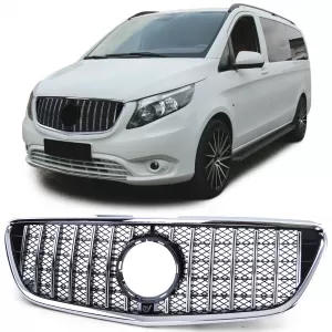Sport grille front grill black chrome for Mercedes Vito W447 14-19