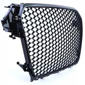 Honeycomb radiator grille without emblem gloss black for Audi A4 B8 8K Facelift 11-15