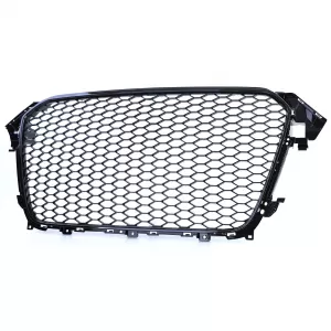 Honeycomb radiator grille without emblem gloss black for Audi A4 B8 8K Facelift 11-15
