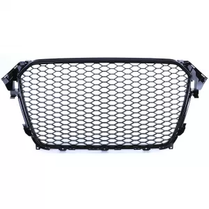 Honeycomb radiator grille without emblem gloss black for Audi A4 B8 8K Facelift 11-15
