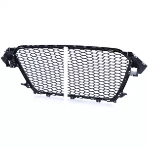 Honeycomb radiator grille without emblem gloss black for Audi A4 B8 8K Facelift 11-15