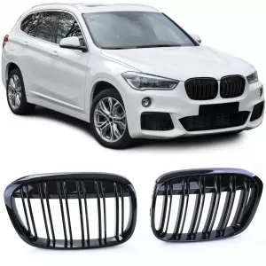 Sport double-slat performance gloss grille suitable for BMW X1 F48 14-19