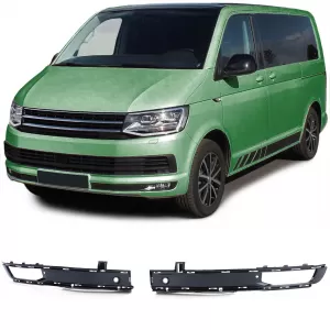 Fog light grille frame bumper black gloss for VW T6 15-19 with PDC