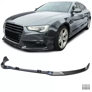 Front spoiler lip bumper carbon look for Audi A5 8T 8F 2011-2017