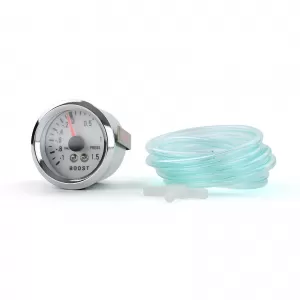 Boost pressure gauge additional installation instrument 52mm chrome plasma blue illuminated
