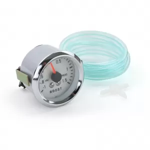 Boost pressure gauge additional installation instrument 52mm chrome plasma blue illuminated