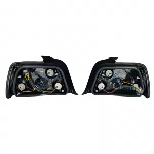 Clear glass tail lights black suitable for 3 Series BMW E36 Sedan 1990-1998