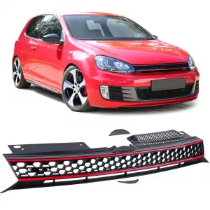 Honeycomb grille without emblem sport look fits for VW Golf 6 also GTI 08-13