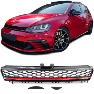 image-34-Sport méhsejtes hűtőrács embléma nélkül fényes fekete VW Golf 7 12-17 GTI-hez is