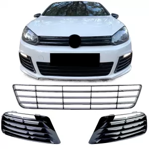 Bumper grille mesh insert set for Golf 6 09-12 with R20 bumper