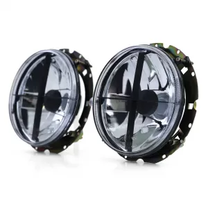 Clear glass headlights black smoke with crosshair for VW Beetle + Convertible from 73
