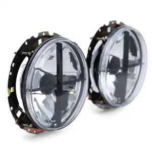 Clear glass headlights black smoke with crosshair for VW Beetle + Convertible from 73