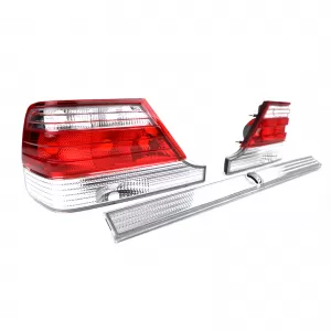 Fanali posteriori in vetro trasparente con striscia di bloccaggio rossa trasparente, adatti per Mercedes S-Class W140 94-98-image-6193529