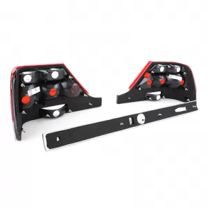 Fanali posteriori in vetro trasparente con striscia di bloccaggio rossa trasparente, adatti per Mercedes S-Class W140 94-98-image-6193531