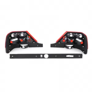 Fanali posteriori in vetro trasparente con striscia di bloccaggio rossa trasparente, adatti per Mercedes S-Class W140 94-98-image-6193532