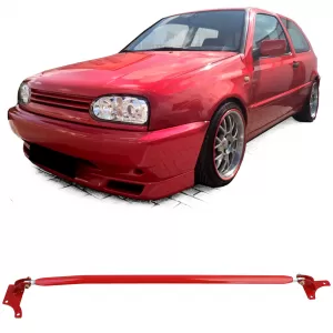 image-15-Verstellbare rote Aluminium-Strebe für vorne, geeignet für VW Golf 4 + Bora 97-03