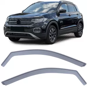 Wind deflector rain deflector wind protection black smoke for VW T-Cross 2018-2023
