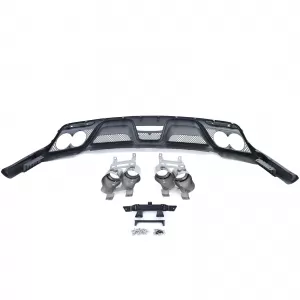 Diffusore posteriore look Shelby GT350 + doppi terminali di scarico adatto per Ford Mustang 6 14-17-image-6193605