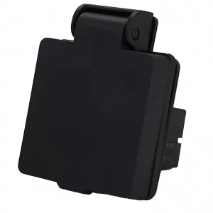 Caravan awning external socket with flap black Schuko 220 volt