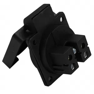 Caravan awning external socket with flap black Schuko 220 volt