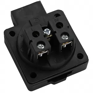 Caravan awning external socket with flap black Schuko 220 volt