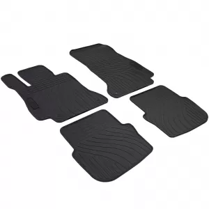 Car Rubber Floor Mats Black Premium Set for Mercedes E Coupe C238 from 2016