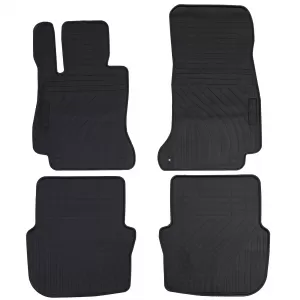 Car Rubber Floor Mats Black Premium Set for Mercedes E Coupe C238 from 2016