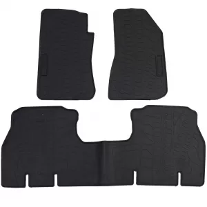 Car Rubber Floor Mats Black Premium Set for Jeep Wrangler JL 4-Door from 2018