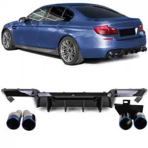 image-31-Hátsó diffúzor konverzió + titán kipufogóvégek BMW F10 F11 520 523 525 528 530 modellekhez