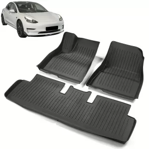 3D Floor Mats Black PREMIUM LINE suitable for Tesla Model 3 2017-2023