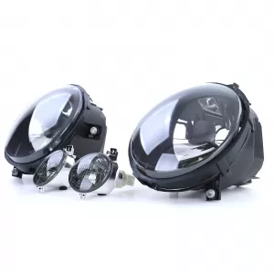 Fari anteriori in vetro nero trasparente + indicatori adatti per VW Lupo 98-05-image-6194301