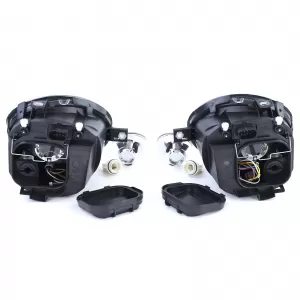 Fari anteriori in vetro nero trasparente + indicatori adatti per VW Lupo 98-05-image-6194304