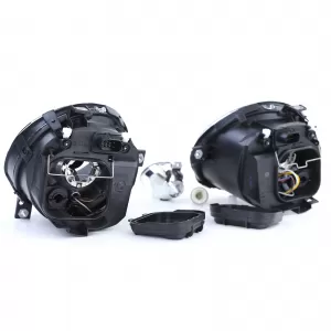 Fari anteriori in vetro nero trasparente + indicatori adatti per VW Lupo 98-05-image-6194305