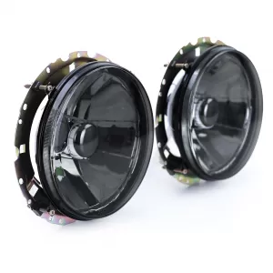 Clear glass headlights black smoke H4 pair for VW Golf 1 + Cabrio 74-83