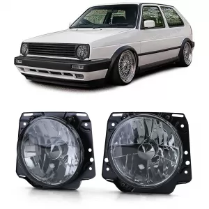 Black clear glass headlights smoke for VW Golf 2 83-91