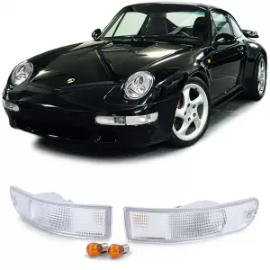 Front indicator clear white pair for Porsche 911 993 93-97