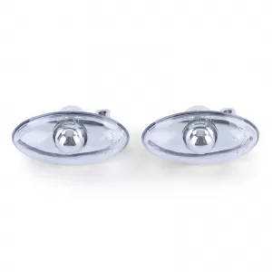 Side indicators clear glass chrome pair for Citroen C2 C3 C5 Xsara N1 N2 N68