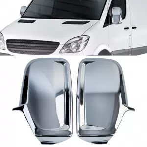 image-51-Chrome mirror cap set for Mercedes Sprinter W906 and VW Crafter 2E 2006-2018