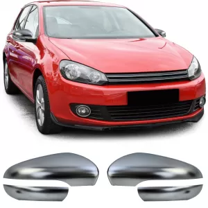 image-53-Mirror Caps Aluminum Look Matte Mirror Covers 4-piece for VW Golf 6 2008-2012