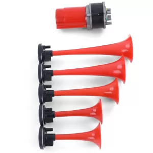 5 Tone Boat Horn General Lee Melody Horn with Compressor Red 118dB 12 Volt