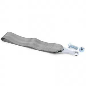 Tow hook motorsport towing strap made of fabric universal 26.5cm grey