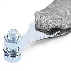 Tow hook motorsport towing strap made of fabric universal 26.5cm grey