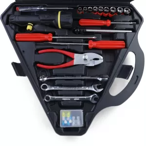 Car onboard tool kit jumper cables flashlight pliers screwdriver 30-piece