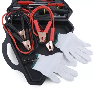 Car onboard tool kit jumper cables flashlight pliers screwdriver 30-piece