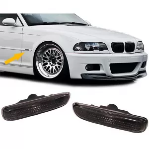Side indicators black pair suitable for BMW 3 Series E46 Coupe Convertible Sedan Touring