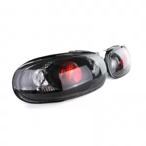 Clear Glass Tail Lights Black for Mazda MX5 NA 89-98