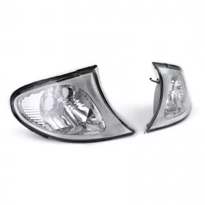 Set de indicatoare din sticlă clară cu crom, potrivit pentru BMW Seria 3 E46 Sedan Touring 01-05-image-6195250