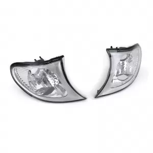 Set de indicatoare din sticlă clară cu crom, potrivit pentru BMW Seria 3 E46 Sedan Touring 01-05-image-6195251