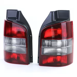 Tail lights red black pair for VW T5 Bus + Transporter with tailgate 03-09