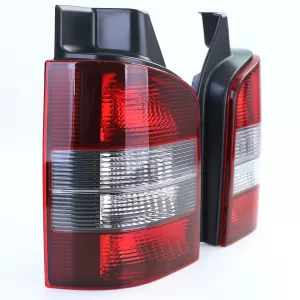 Tail lights red black pair for VW T5 Bus + Transporter with tailgate 03-09